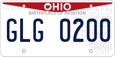 OH license plate GLG0200