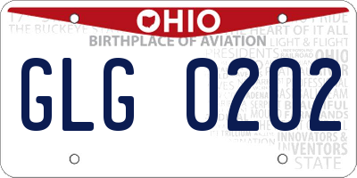 OH license plate GLG0202