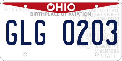 OH license plate GLG0203