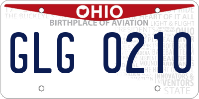 OH license plate GLG0210