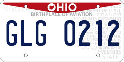 OH license plate GLG0212
