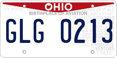 OH license plate GLG0213
