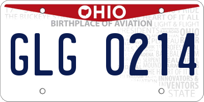 OH license plate GLG0214