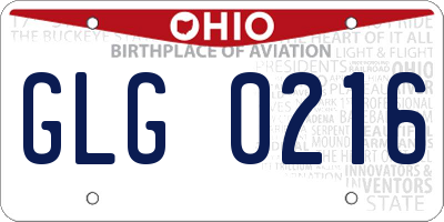 OH license plate GLG0216