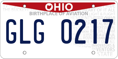OH license plate GLG0217