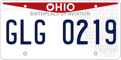 OH license plate GLG0219