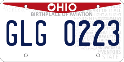 OH license plate GLG0223