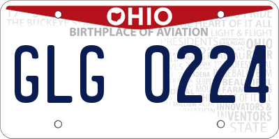 OH license plate GLG0224