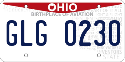 OH license plate GLG0230