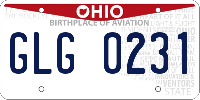 OH license plate GLG0231