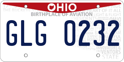 OH license plate GLG0232