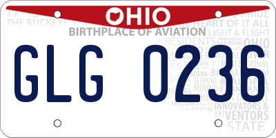 OH license plate GLG0236