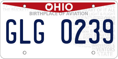 OH license plate GLG0239