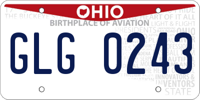 OH license plate GLG0243