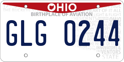 OH license plate GLG0244