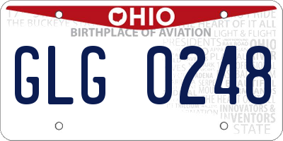 OH license plate GLG0248