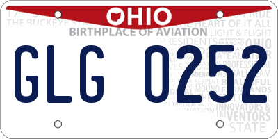 OH license plate GLG0252