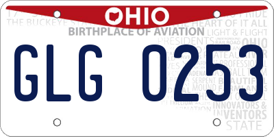 OH license plate GLG0253