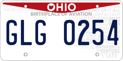 OH license plate GLG0254