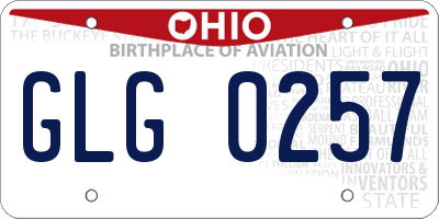 OH license plate GLG0257