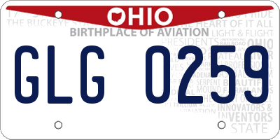 OH license plate GLG0259