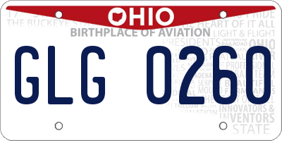 OH license plate GLG0260