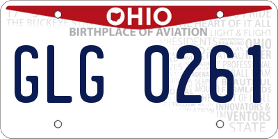 OH license plate GLG0261