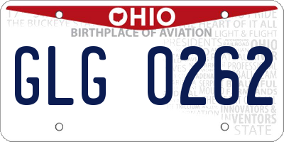 OH license plate GLG0262