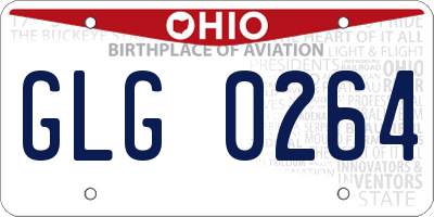 OH license plate GLG0264