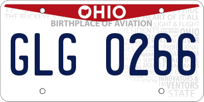 OH license plate GLG0266