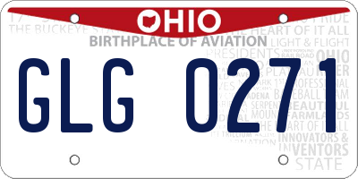 OH license plate GLG0271