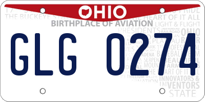 OH license plate GLG0274