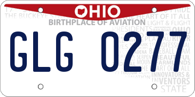 OH license plate GLG0277
