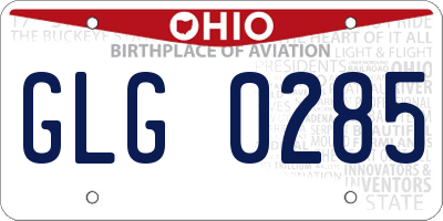 OH license plate GLG0285