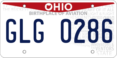 OH license plate GLG0286