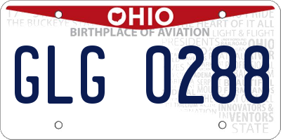 OH license plate GLG0288