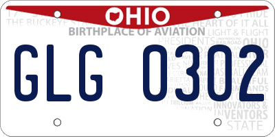 OH license plate GLG0302
