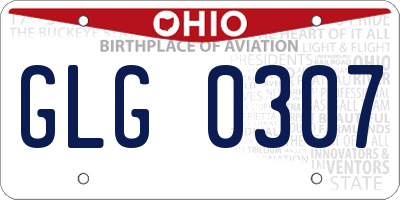 OH license plate GLG0307