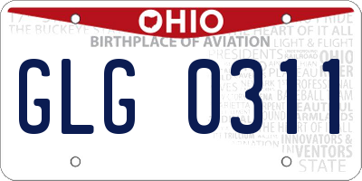 OH license plate GLG0311