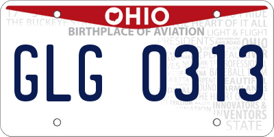 OH license plate GLG0313