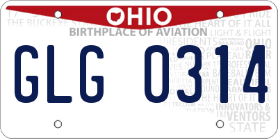 OH license plate GLG0314