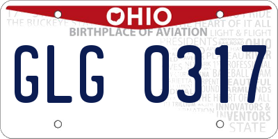OH license plate GLG0317