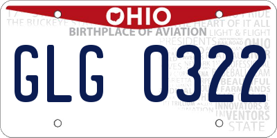 OH license plate GLG0322