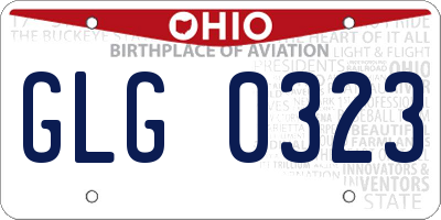 OH license plate GLG0323