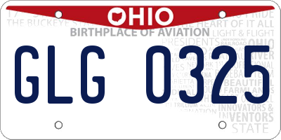 OH license plate GLG0325