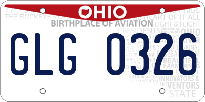 OH license plate GLG0326
