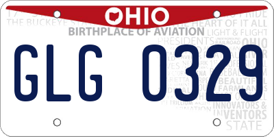OH license plate GLG0329