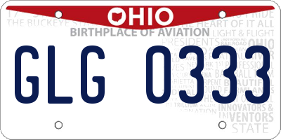 OH license plate GLG0333