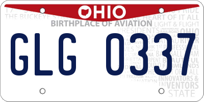 OH license plate GLG0337