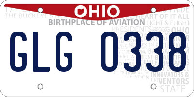 OH license plate GLG0338